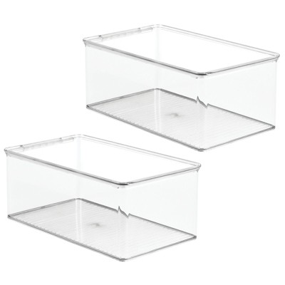 mDesign Plastic Home Office Storage Organizer Bin Box, 2 Pack