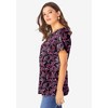 Roaman's Plus Size Cotton Ultimate Swing Tee With Keyhole Back - 4 of 4