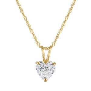 Naturalux 14K Yellow Gold 1 CT Lab Grown Diamond Solitaire Necklace - 1 of 4