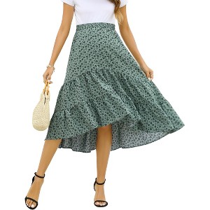 High waisted pregnant woman strap pleated skirt 8 # royal blue_XL - 1 of 1