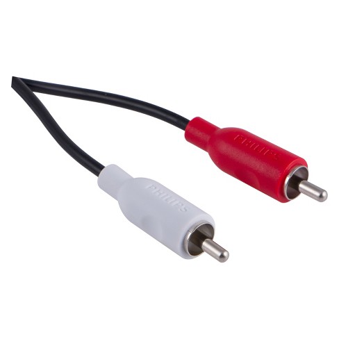 50' dual rca cable with red and white stereo audio 