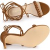 Allegra K Women's Woven Lace Up Strappy Stiletto Heel Sandals - 4 of 4