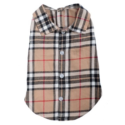 The Worthy Dog Flannel Plaid Button Up Look Pet Shirt
