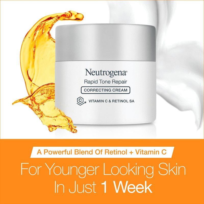 Neutrogena Rapid Tone Repair Retinol + Vitamin C Face and Neck Cream - 1.7oz, 4 of 11