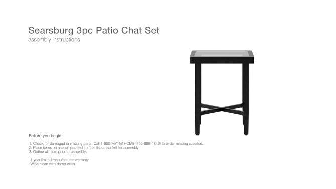 3pc Searsburg Aluminum Outdoor Patio Conversation Set Black - Threshold&#8482;, 2 of 14, play video
