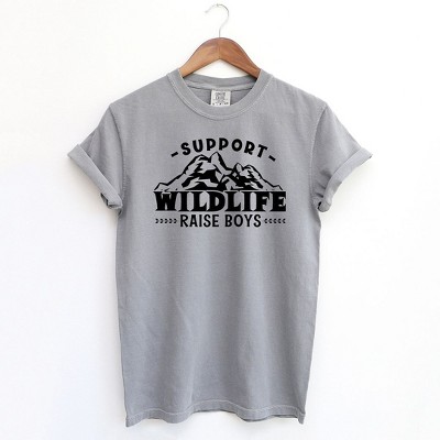 Simply Sage Market Women's Support Wildlife Raise Boys Short Sleeve Garment Dyed Tee