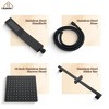 CASAINC 10" Inch Square Wall Mounted Shower System with Handheld Spray & Slide Bar, Matte Black - 3 of 4