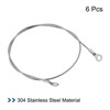 Unique Bargains Stainless Steel Lanyard Cable Eyelets Ended Security Wire Rope Silver 6 Pcs - 3 of 4