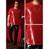 Lars Amadeus Men's Crew Neck Short Sleeves Metallic Party Sparkly Shiny T-Shirt - 4 of 4