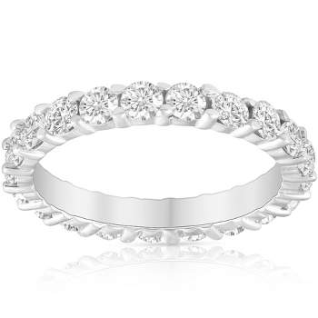 Pompeii3 2 Ct Lab Created Diamond Eternity Ring Womens Wedding Band 14k White Gold