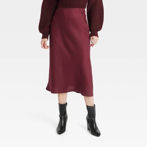 Burgundy a shop line skirt