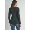 Hello Miz Women's Ribbed Long Sleeve Round Neck Maternity Nursing Top - 3 of 4