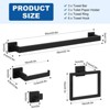 Itopfox 15 Piece Matte Black Bathroom Hardware Set 3 24 Inch Towel Bars 3 Towel Rings 3 Toilet Paper Holders 6 Towel Hooks Stainless Steel - 2 of 4