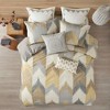Lyngins Full/Queen Printed Cotton Duvet Cover Bedding Set – Ikat Chevron Design, 3 Piece Duvet Cover Mini Set, Includes Duvet Cover & 2 Shams - 3 of 4