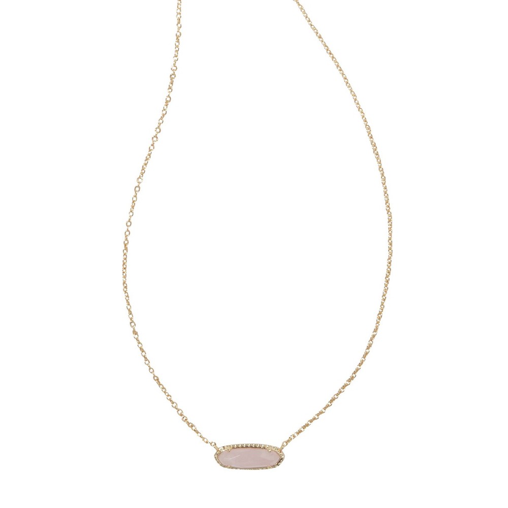 Photos - Pendant / Choker Necklace KENDRA SCOTT Eva 14K Gold Over Brass Pendant Necklace - Rose Quartz 