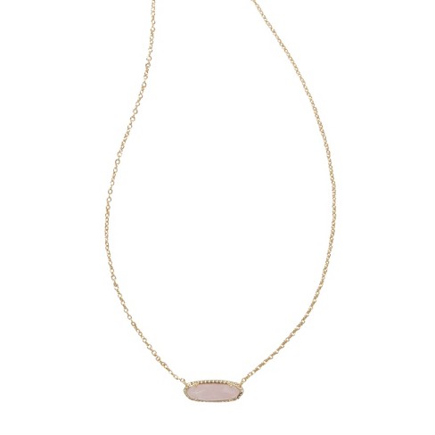 Kendra Scott Eva 14K Gold Over Brass Pendant Necklace - Rose Quartz
