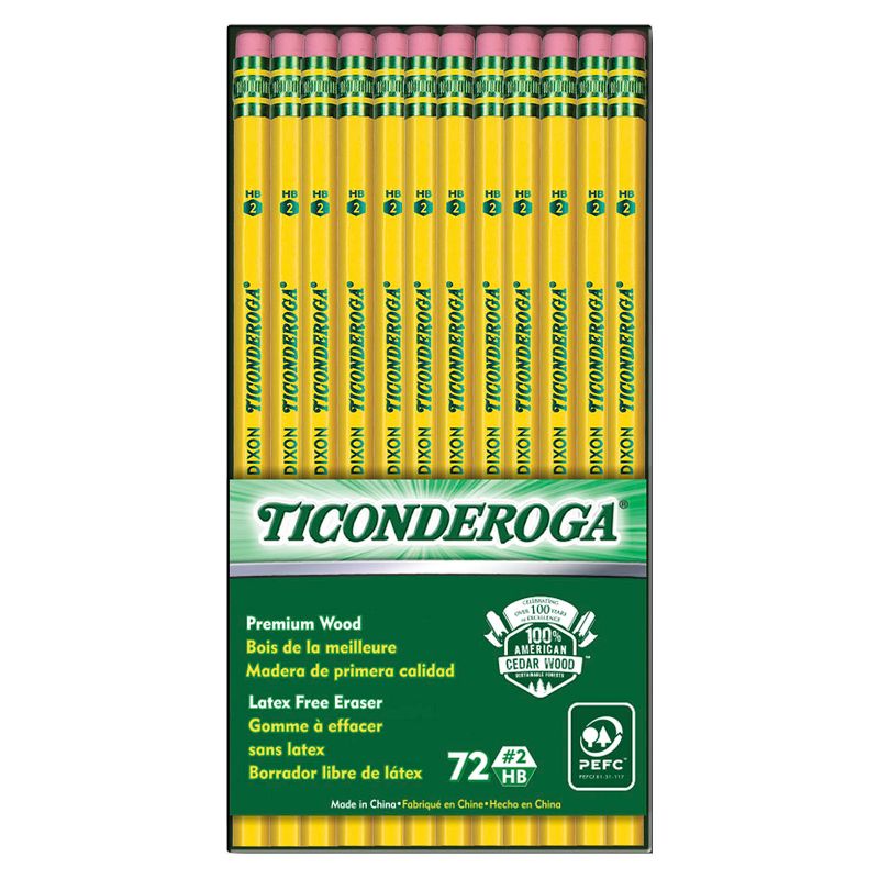 Ticonderoga® Original Ticonderoga® Pencils, No. 2 Soft, Unsharpened, Box of 72, 2 of 3