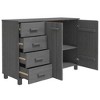 vidaXL Sideboard HAMAR Dark Gray 44.5 in.x15.7 in.x31.5 in. Solid Wood Pine - 3 of 4