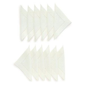 Solino Home Linen Classic Hemstitch Cocktail Napkins - 1 of 4