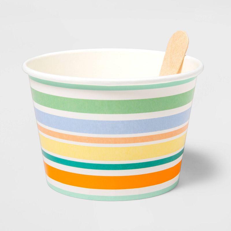 10ct Treat Cups with Wooden Spoons Summer Stripes - Sun Squad&#8482;, 3 of 4