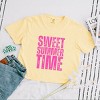 Simply Sage Market Sweet Summer Time Block Distressed Boxy Crop Top - 3 of 4