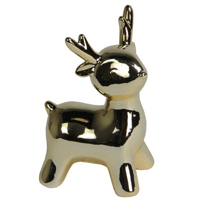 Northlight 5.75" Small Gold Ceramic Christmas Deer Decoration