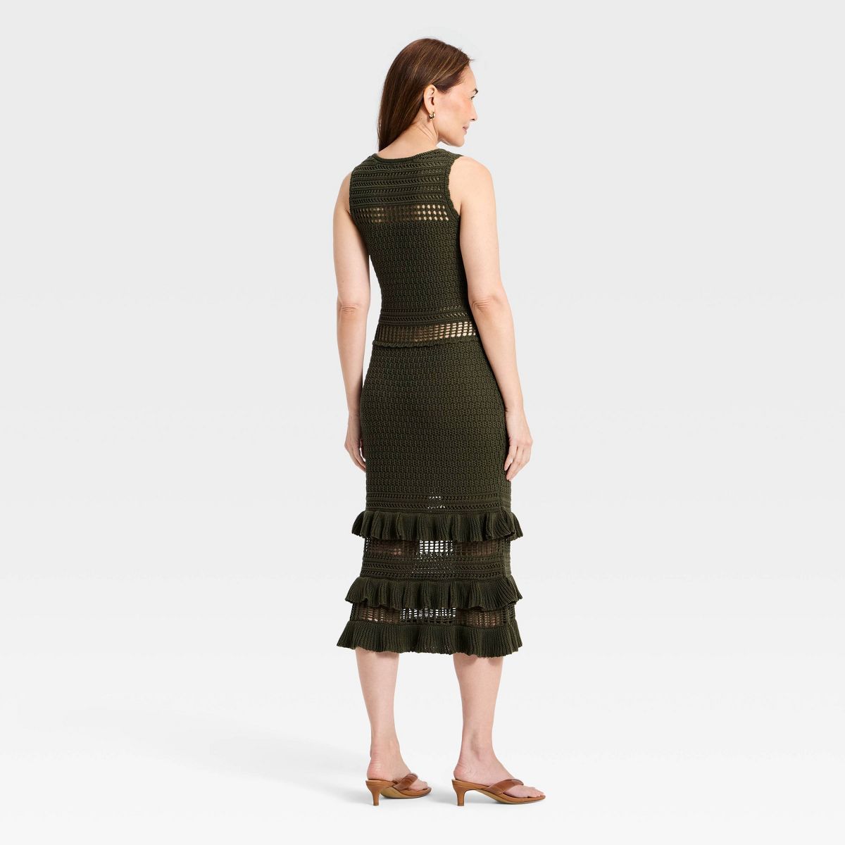 Women's Ruffle Sweater Midi Dress - A New Day™ - thumbnail 8