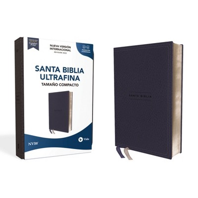 Nvi, Santa Biblia, Revisión 2022, Ultrafina, Tamaño Compacto, Leathersoft, Azul Marino, Palabras de Jesús En Rojo, Comfort Print - (Leather Bound)