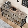 Nasitip Console Table, 3-Tier Entryway Table with Storage Open Shelve,Rustic Gray - 2 of 4