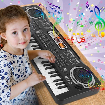 Angel Sar 61-Key Electronic Keyboard Piano with Microphone, Portable Digital Music Keyboard for Beginners, Kids Learning Piano