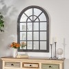 Wood Arch Mirror Entrance Way Mirror Arched Window Mirror Wall Decor Bedroom Wall Mirror-The Pop Home - 2 of 4