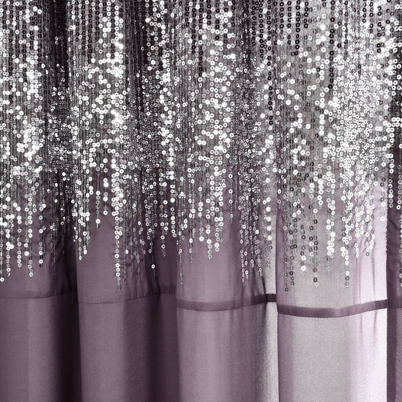 Set of 2 (84"x42") Shimmer Sequins Light Filtering Window Curtain Panels - Lush Décor, 4 of 8