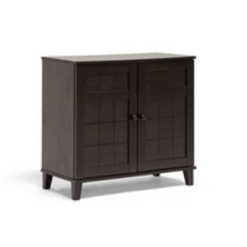 Glidden Wood Modern Shoe Cabinet short Dark Brown Baxton