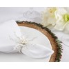 Saro Lifestyle Glitzy Glam Beaded Napkin Ring (Set of 4), Silver - 4 of 4
