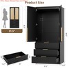 Bedroom Wardrobe Closet, 69.5 in Wooden Wardrobe Cabinet w/ 3 Drawers, Hanging Rod, 2 Doors Clothing Storage Cabinet - 2 of 4