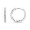 Haus of Brilliance 10K White Gold 1/5 Cttw Round-Cut Diamond Modern Hoop Earrings - 3 of 4