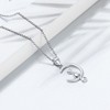 Kitty Cat on Moon Pendant Necklace for Women Sterling Silver Ginger Lyne Collection - 2 of 4