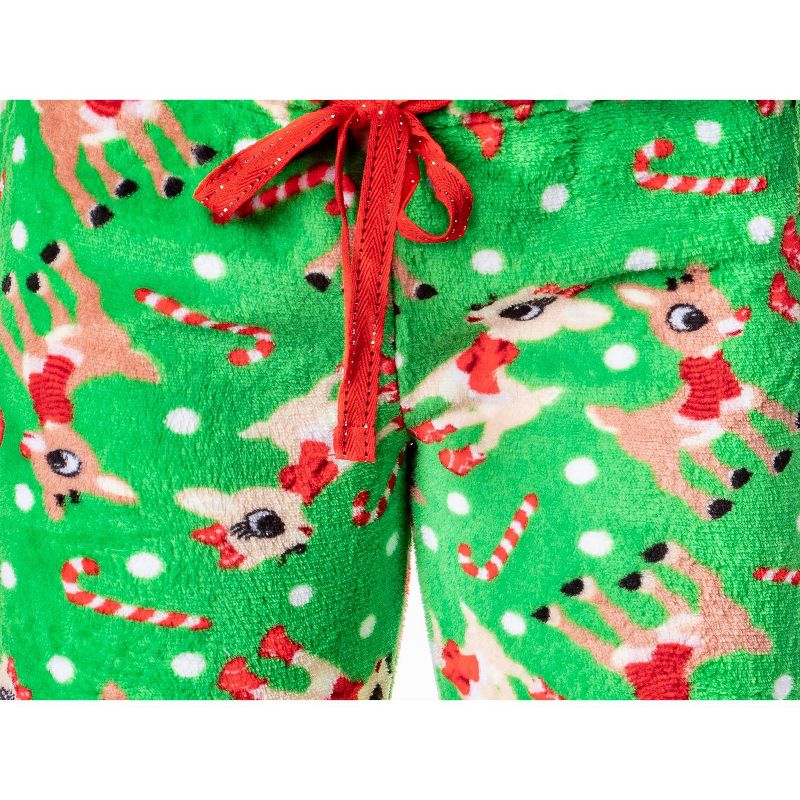 Rudolph The Red-Nosed Reindeer Women's Rudy And Clarice Plush Pajama Pants, 3 of 6