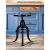 HomeRoots 28" Brown And Black Iron Swivel Backless Bar Chair - 2 of 3