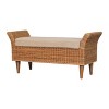 TiramisuBest Contemporary Bench in Silver Metal and Camel Faux Leather, 18.0"L Entryway Bench - 3 of 4