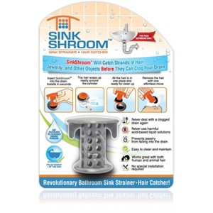SinkShroom® (Gray) The Hair Catcher That Prevents Clogged Bathroom Sink Drains from TubShroom - 1 of 4