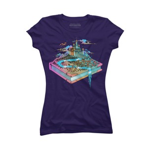 Junior's Design By Humans The World is a Book By Tobiasfonseca T-Shirt - 1 of 3