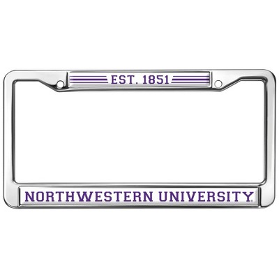 Northwestern University School Logo Full Size Standard License Plate Metal Frame