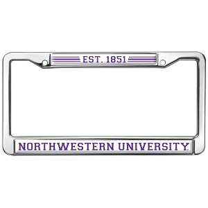 Northwestern University School Logo Full Size Standard License Plate Metal Frame - 1 of 4
