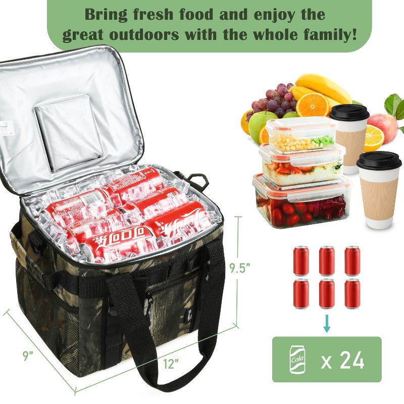 Tirrinia 24 Cans Soft-Sided Coolers with Adjustable Shoulder Strap and Bottle Opener, Small Opening Design, 4 of 8
