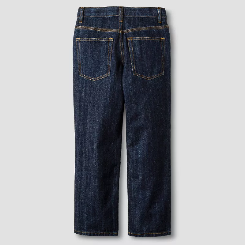 Boys Relaxed Straight Fit Jeans - Cat & Jack™ Dark Blue