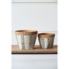 Okak Set of 2 Decorative Concrete Planters with Patterns Modern Design Large and Small Sizes - 2 of 4