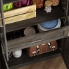 Famapy Dark Multi-Compartment Kitchen Pantry Cabinet,4 Shelf & 3 Glass Doors,Food Storage,Dinning Room - 3 of 4