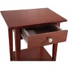 HomeStock Cherry Nightstand 28x18x14 Compact Bedside Table with Modern Style, Sturdy Construction and Convenient Storage Drawer - 4 of 4