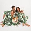 Leveret Matching Family Christmas Pajamas Green and White Striped - 4 of 4